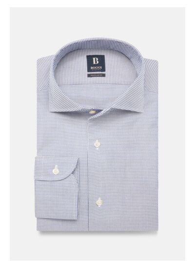 Chemise Bleu Électrique En Coton Dobby Regular Fit